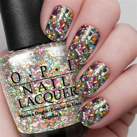 rainbow glitter nail polish|More.